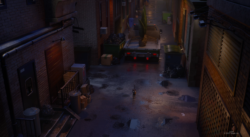 Look development - some of the buildings, whole floor and truck