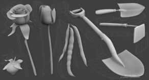 Subdivision modeling - Garden items